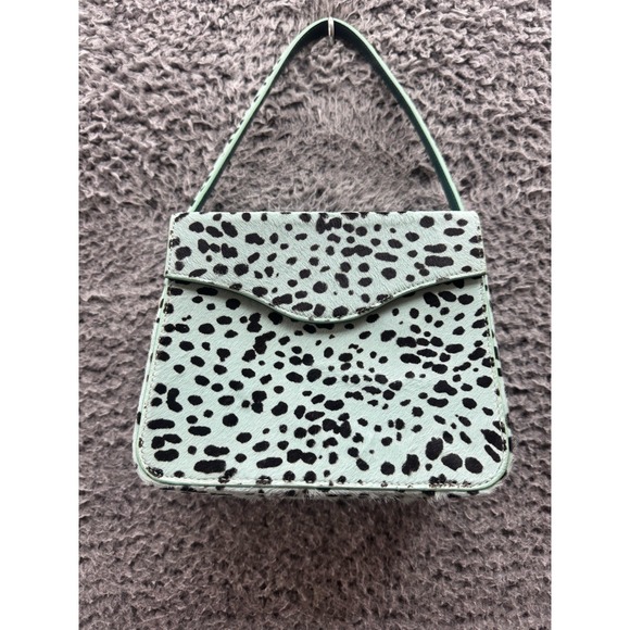 Edie Parker‎ Dalmation Print Real Calf Hair Leather Hand Bag Green - Picture 3 of 12